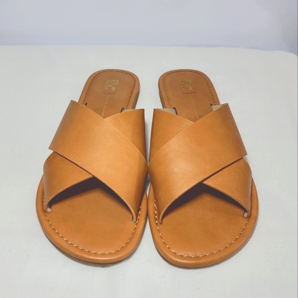 BC Footwear Women's Size 7.5 Tan Leather sandals.